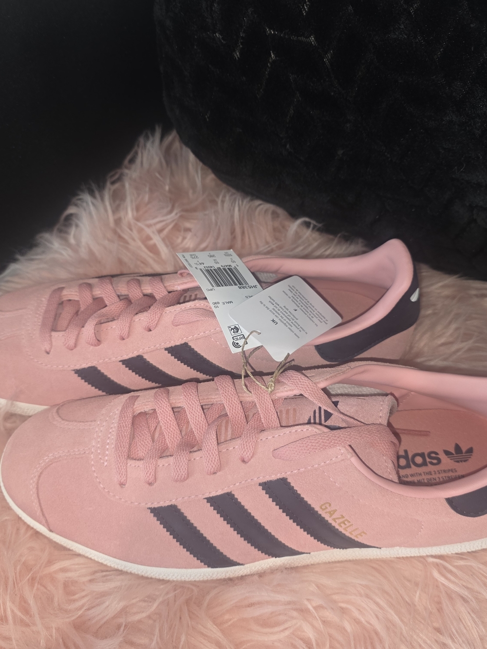 adidas Pink Gazelle Sneakers with Navy Stripes